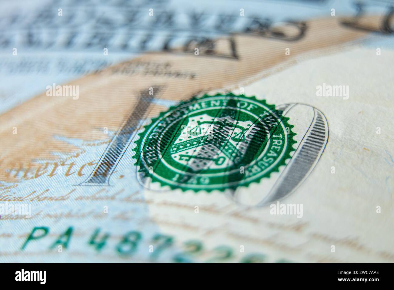 One hundred dollars as a macro photo background, 100 dollars, business and finance Stock Photo