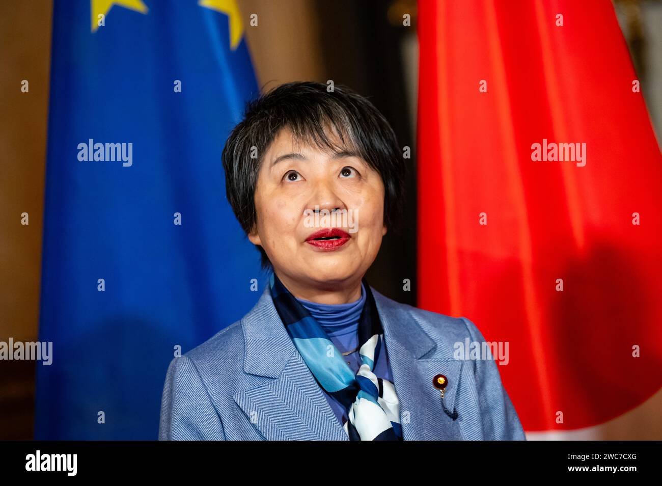 Hamburg, Germany. 14th Jan, 2024. Yoko Kamikawa, Foreign Minister of