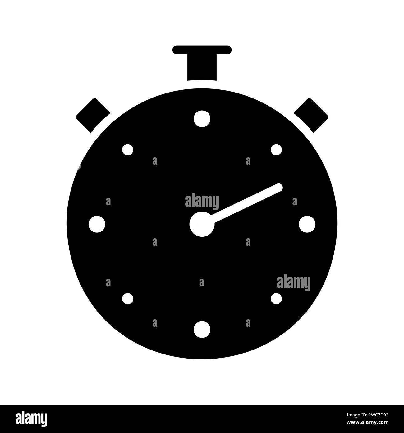 Stopwatch or stop watch timer vector solid icon. Graph symbol for ...