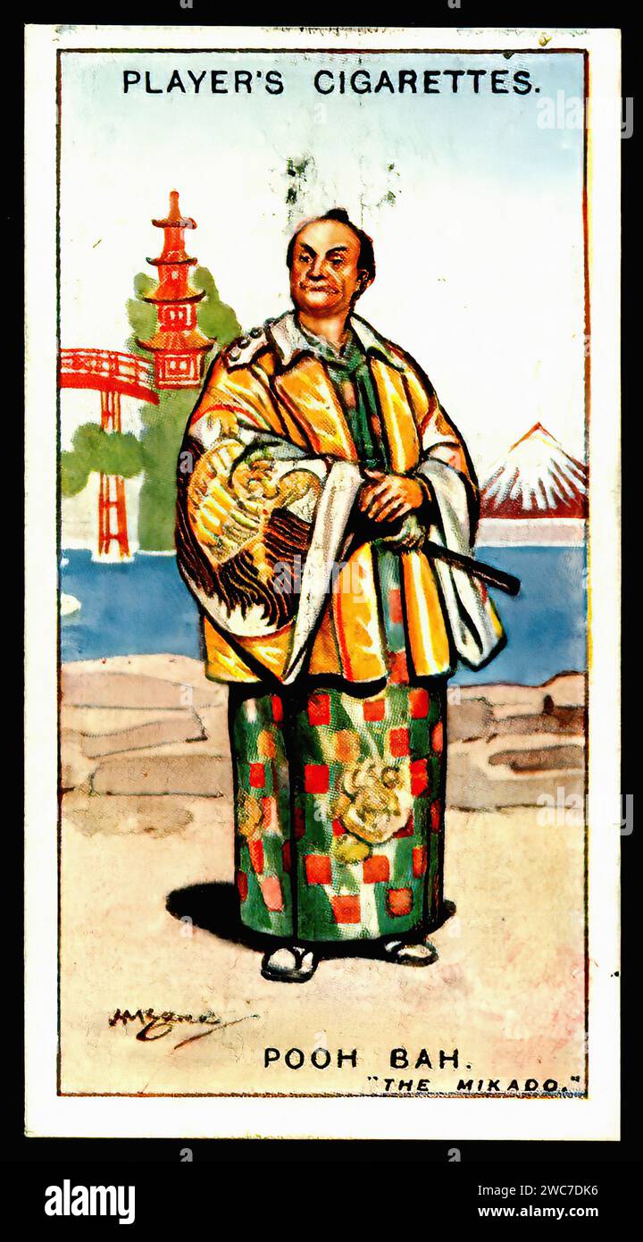 mikado cigarettes Pooh Bah - The Mikado - Vintage Cigarette Card Illustration Stock Photo