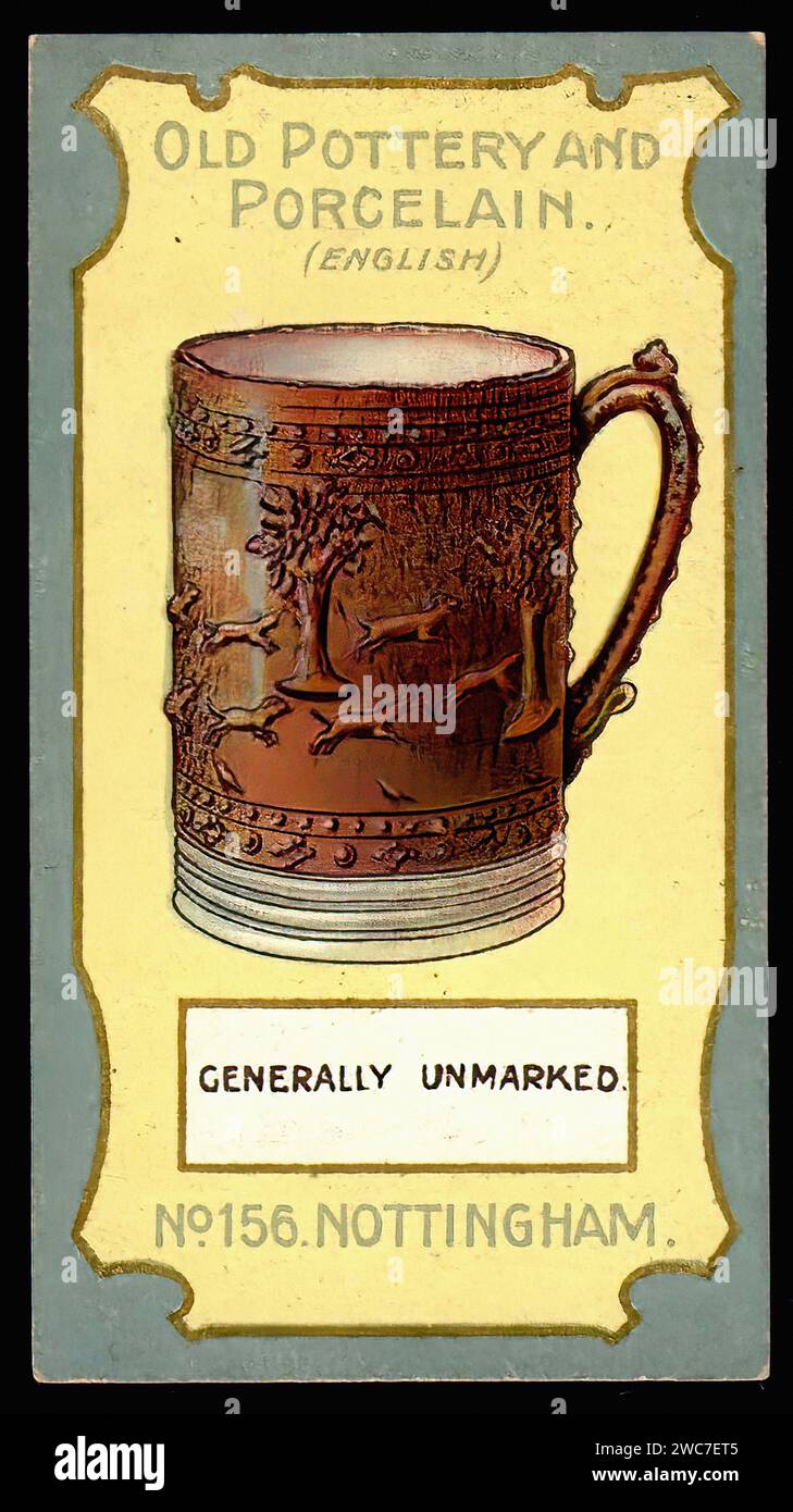 Nottingham Beer Jug - Vintage Cigarette Card Illustration Stock Photo