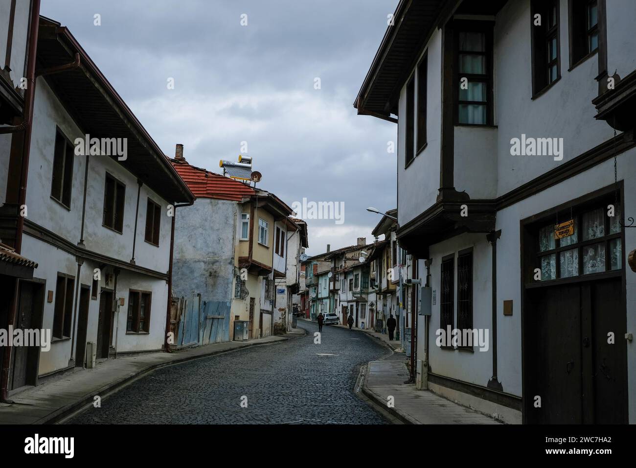 Zıle streets, full of hıstory. There are 3500 historical Turkish houses in the city center of Zile. Stock Photo