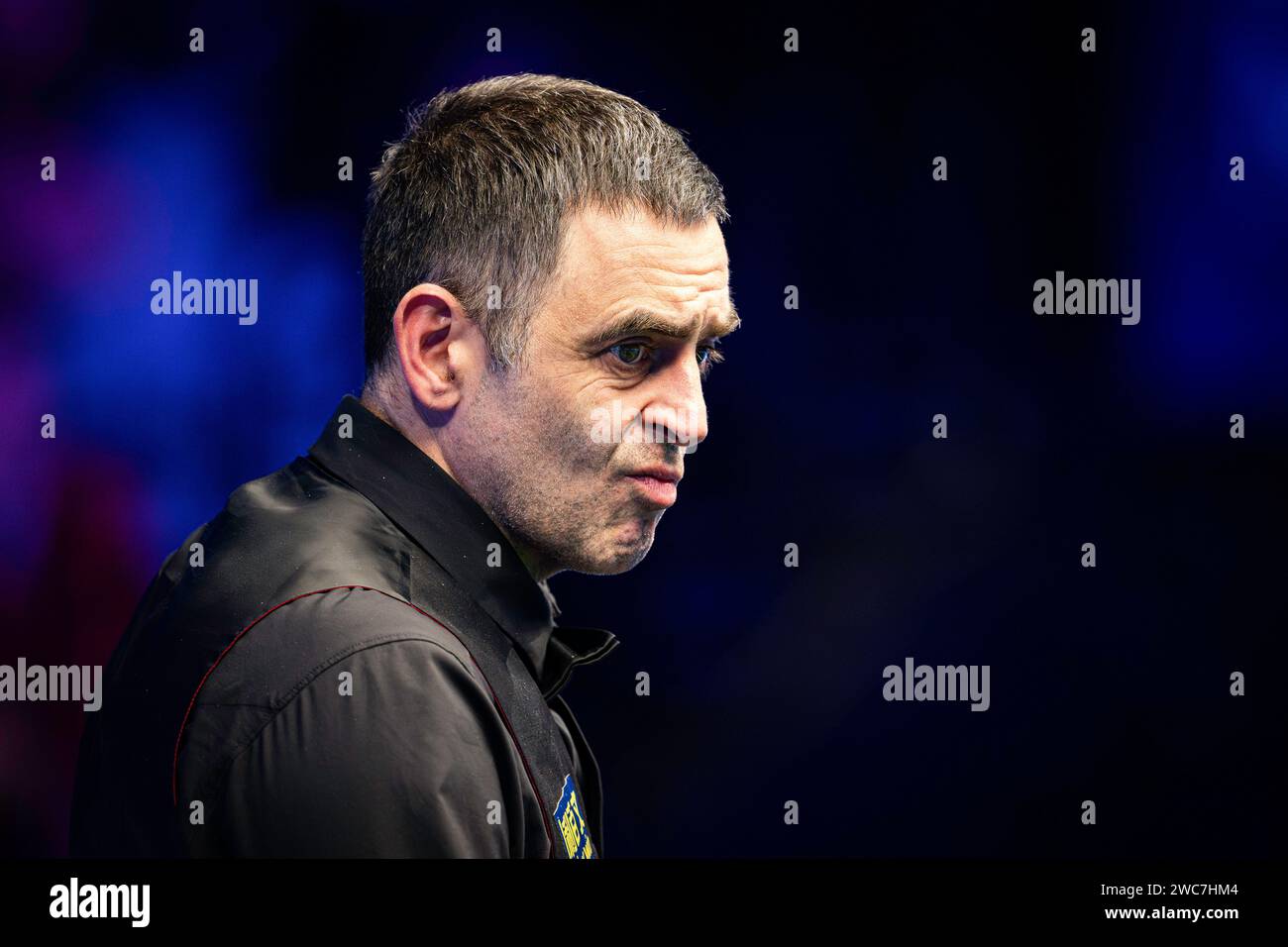 LONDON, UNITED KINGDOM. 14th Jan, 2024. Ronnie O’Sullivan in Final against Ali Carter during the 2024 MrQ Masters at Alexandra Palace on Sunday, January 14, 2024 in LONDON ENGLAND. Credit: Taka G Wu/Alamy Live News Stock Photo