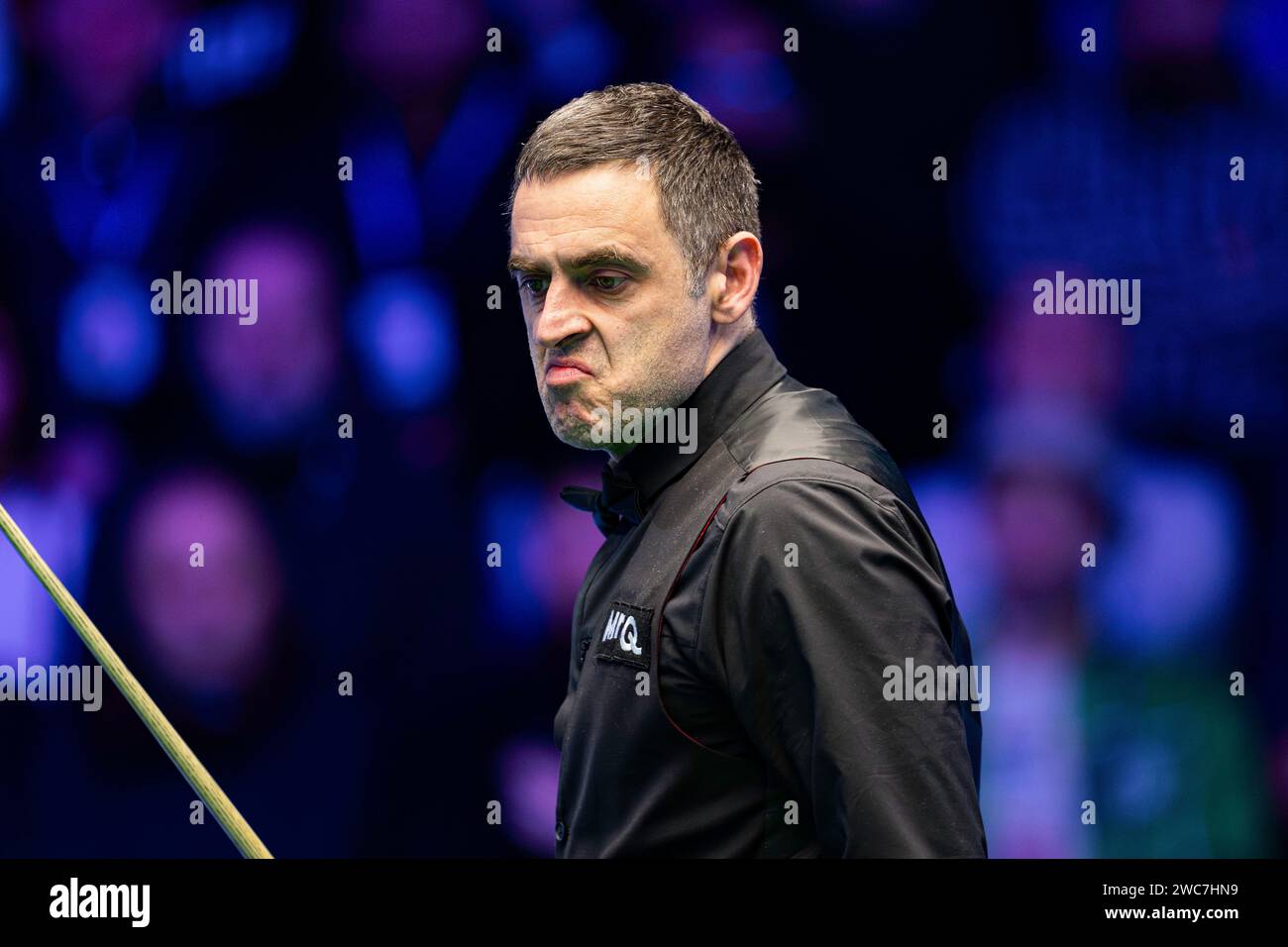 LONDON, UNITED KINGDOM. 14th Jan, 2024. Ronnie O’Sullivan in Final against Ali Carter during the 2024 MrQ Masters at Alexandra Palace on Sunday, January 14, 2024 in LONDON ENGLAND. Credit: Taka G Wu/Alamy Live News Stock Photo