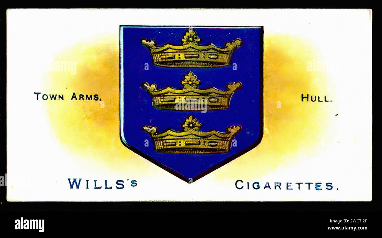 Arms of Hull - Vintage Cigarette Card Illustration Stock Photo