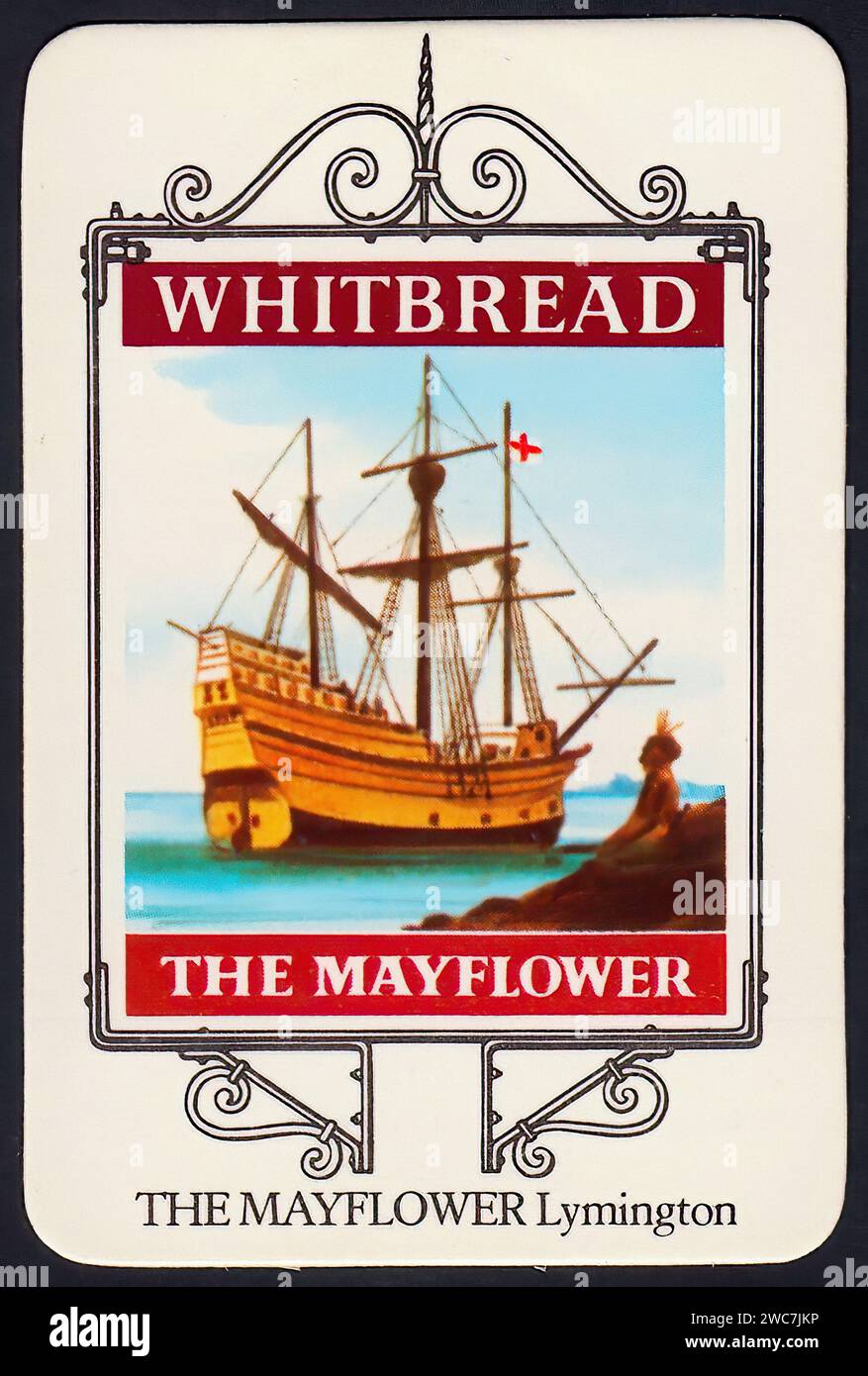 The Mayflower Lymington Vintage British Tradecard Illustration Stock The mayflower lymington vintage british tradecard illustration stock