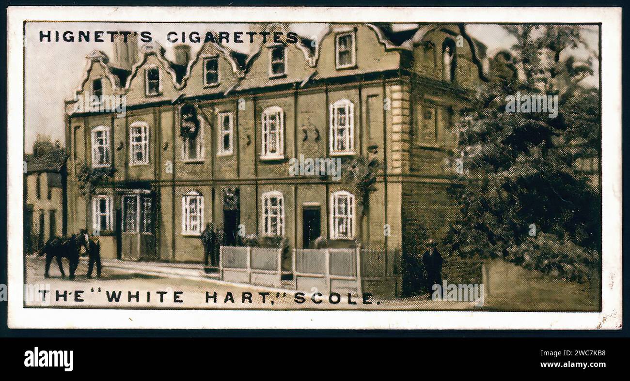 The White Hart, Scole - Vintage Cigarette Card Illustration Stock Photo
