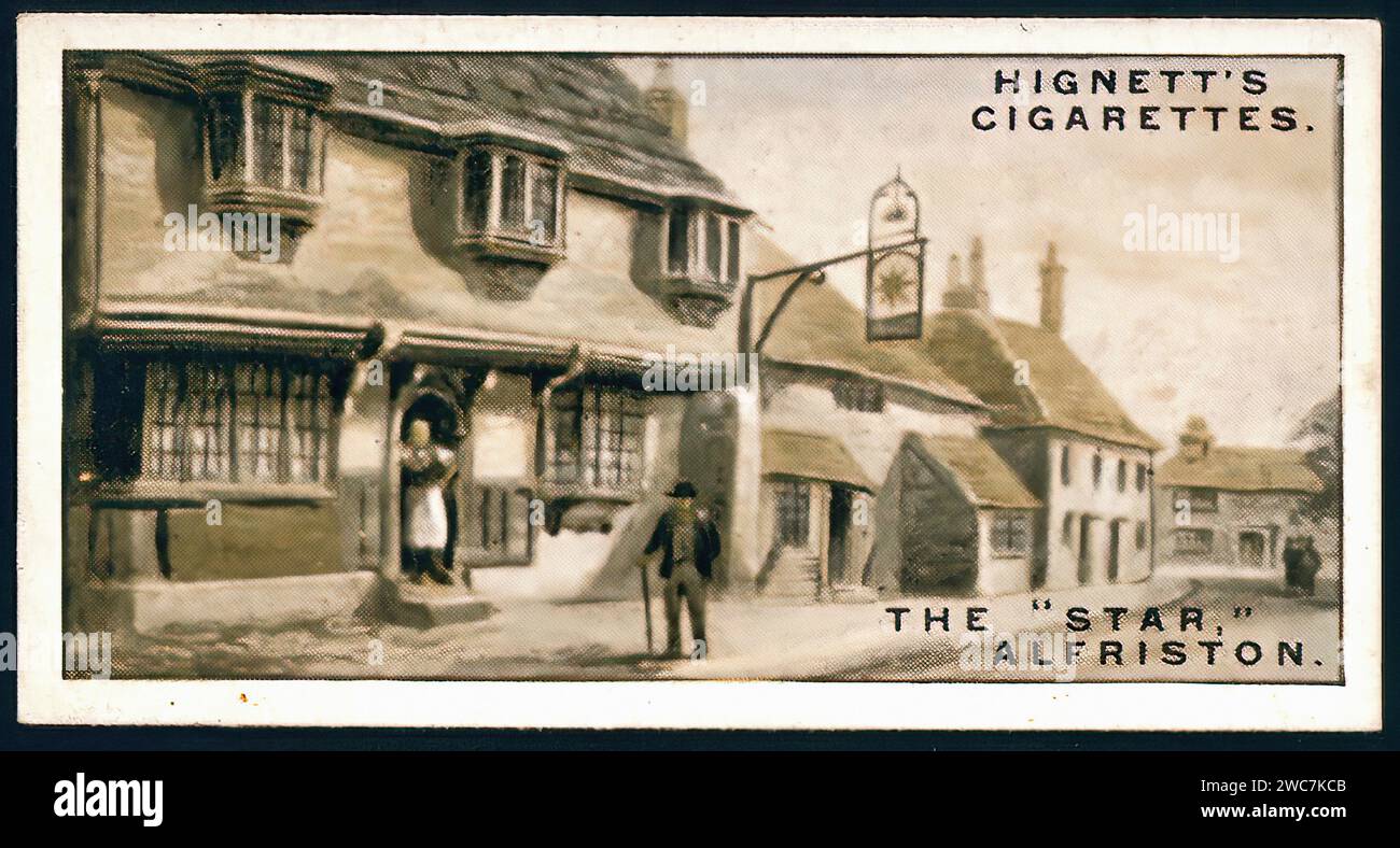 The Star, Alfriston 001 - Vintage Cigarette Card Illustration Stock Photo