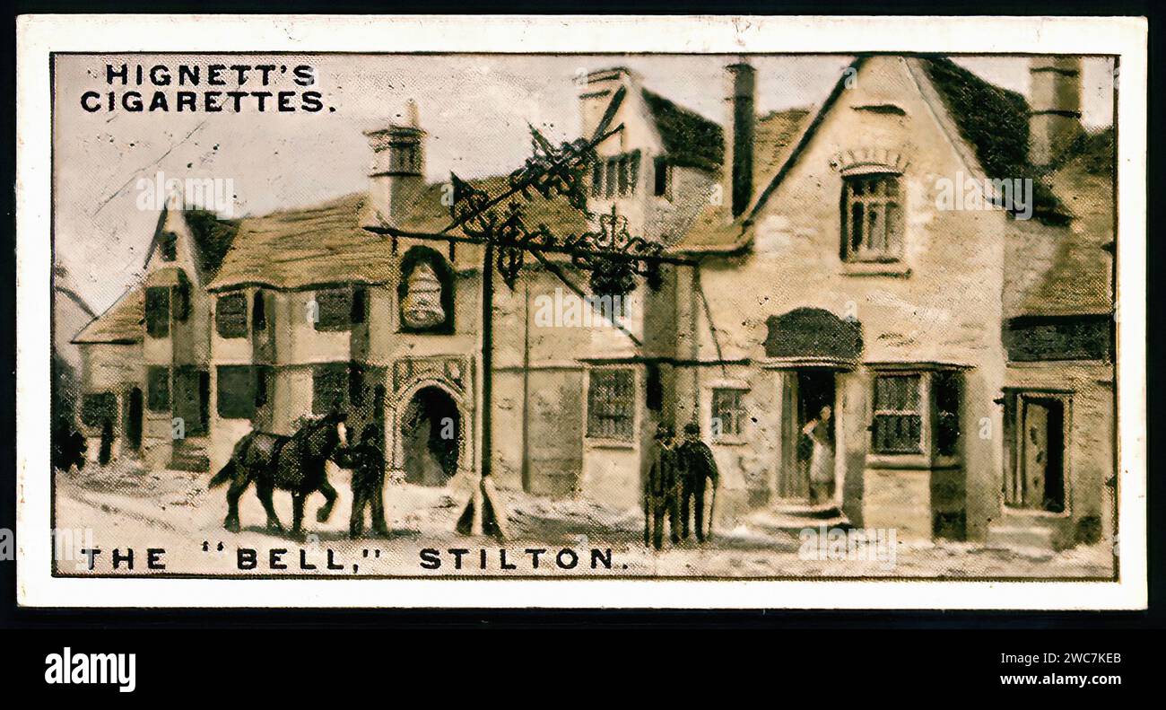 The Bell, Stilton - Vintage Cigarette Card Illustration Stock Photo