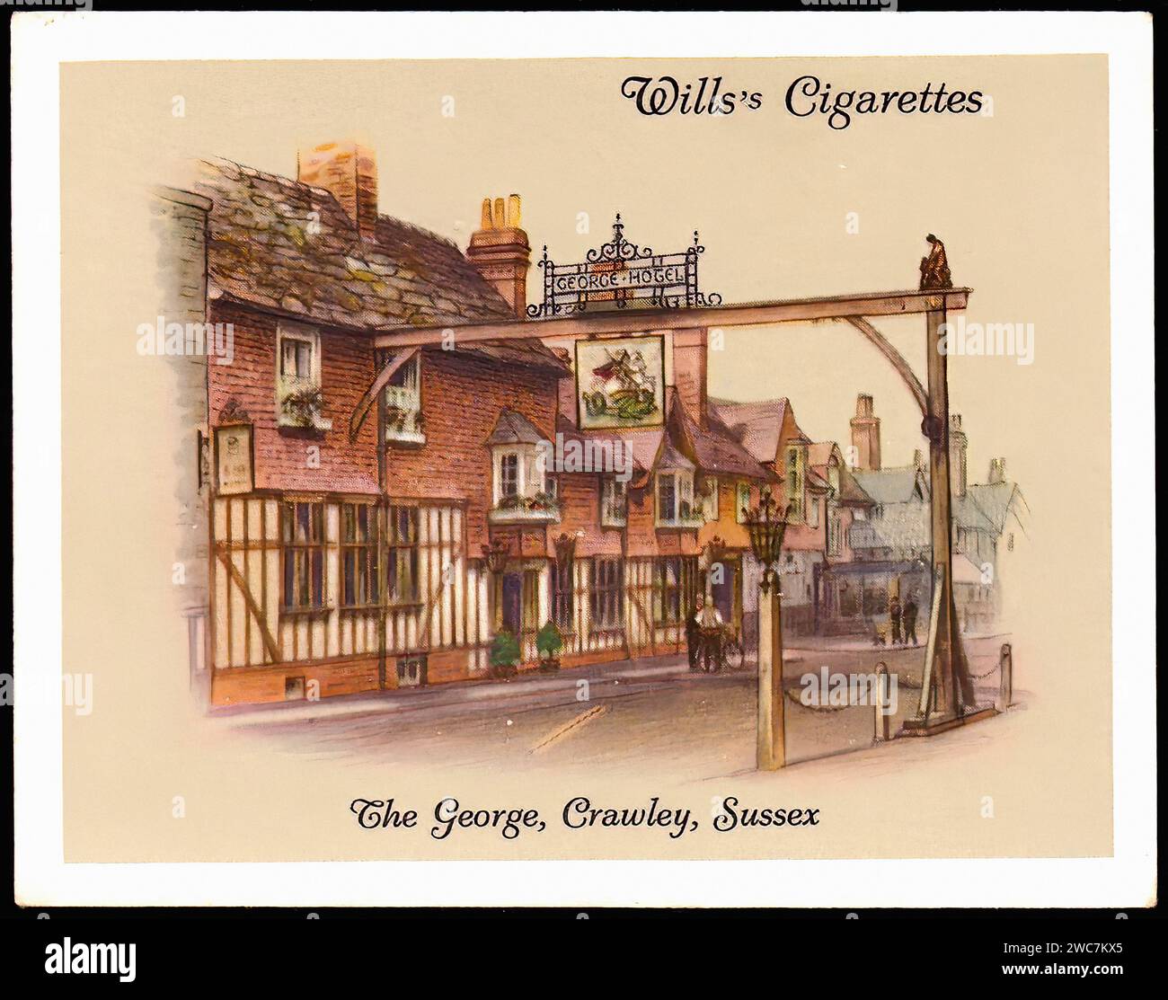 The Crawley Vintage Cigarette Card Illustration Stock Photo