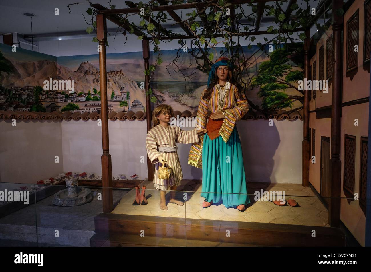Ethnographic items and animations in Tokat City Museum in turkey. Stock Photo