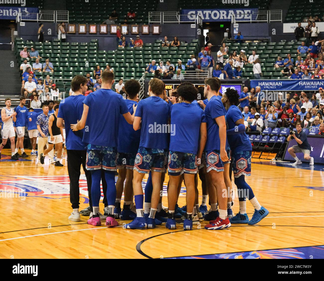Honolulu, Hawaii, USA. 20th Nov, 2023. Kansas huddles up before the