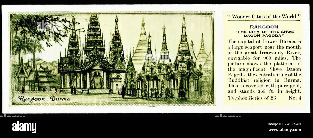 Rangoon - Vintage Typhoo Teacard Illustration Stock Photo - Alamy