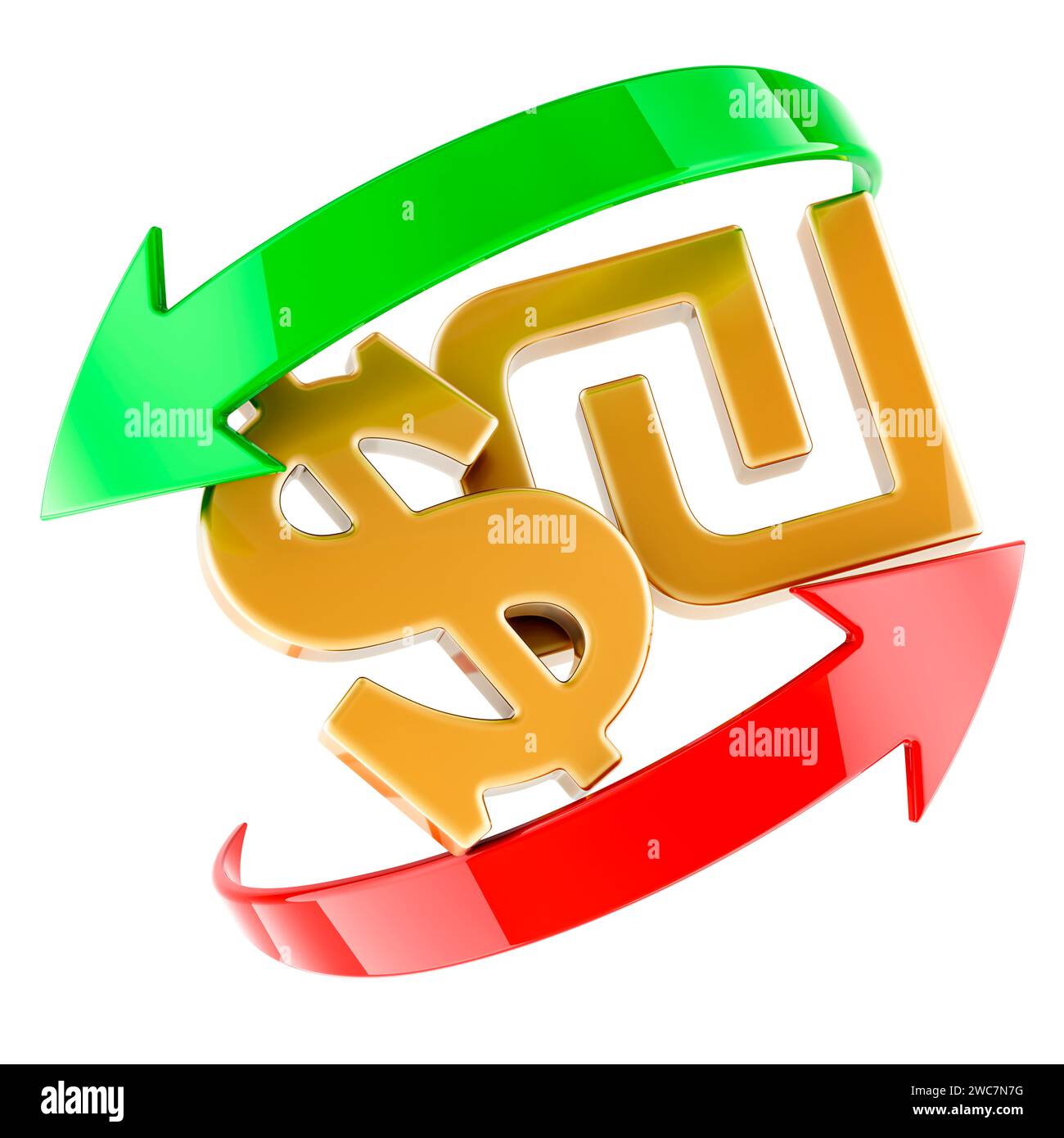 Dollar and shekel, exchange concept, 3D rendering isolated on white