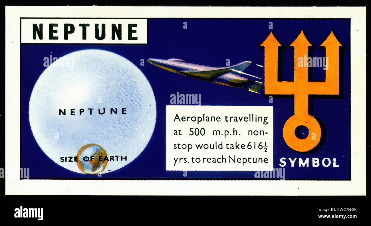 Neptune - Vintage Tea Card Illustration Stock Photo