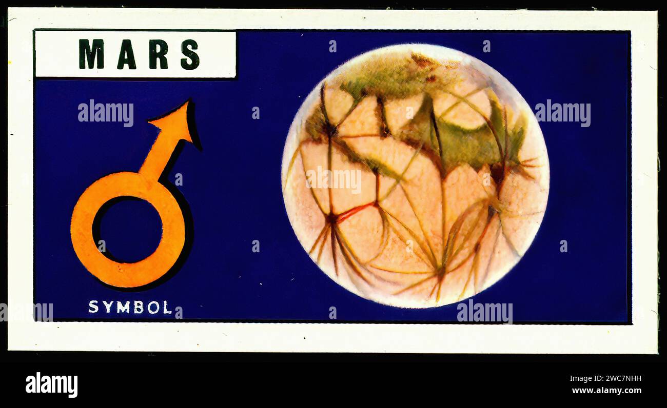 Mars Tea Mars - Vintage Tea Card Illustration Stock Photo - Alamy