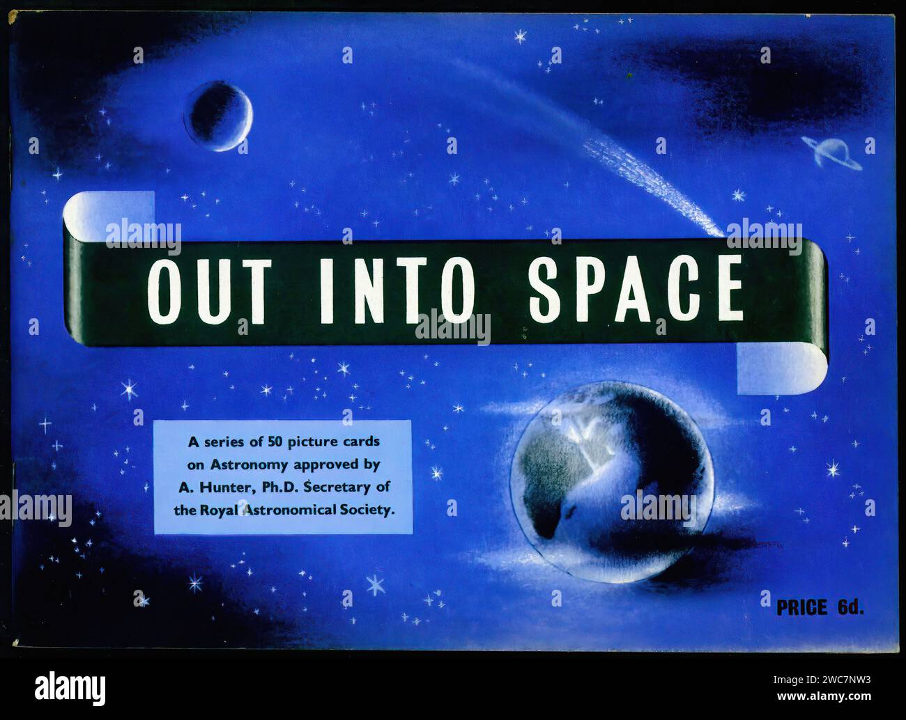 Out Into Space - Vintage Tradecard Album Front Illustration Stock Photo