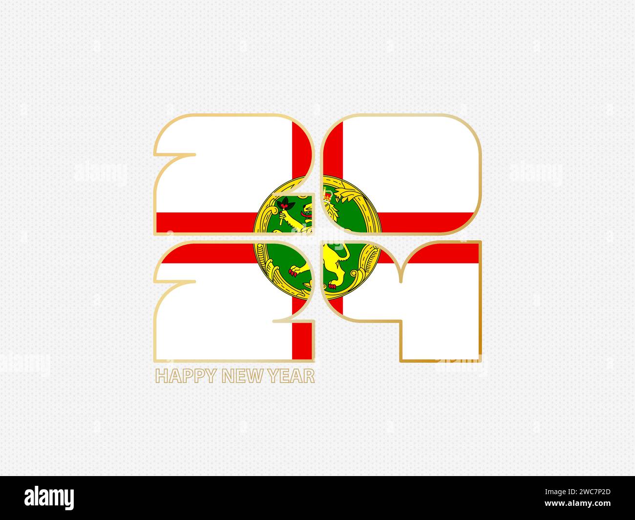 Abstract numbers 2024 with flag of Alderney. Vector illustration Stock ...