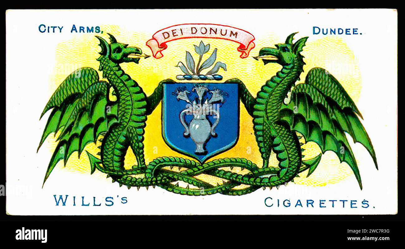 Arms of Dundee - Vintage Cigarette Card Illustration Stock Photo