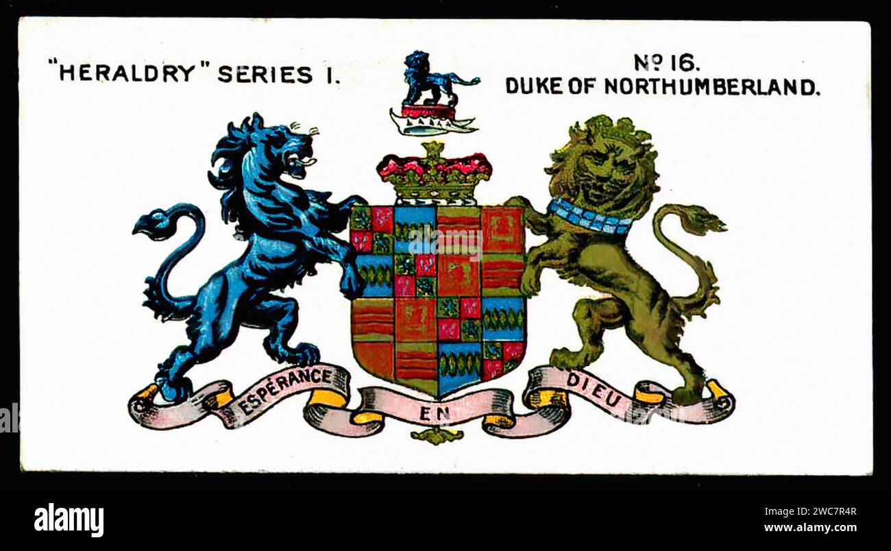 Duke of Northumberland - Vintage Cigarette Card Illustration Stock Photo