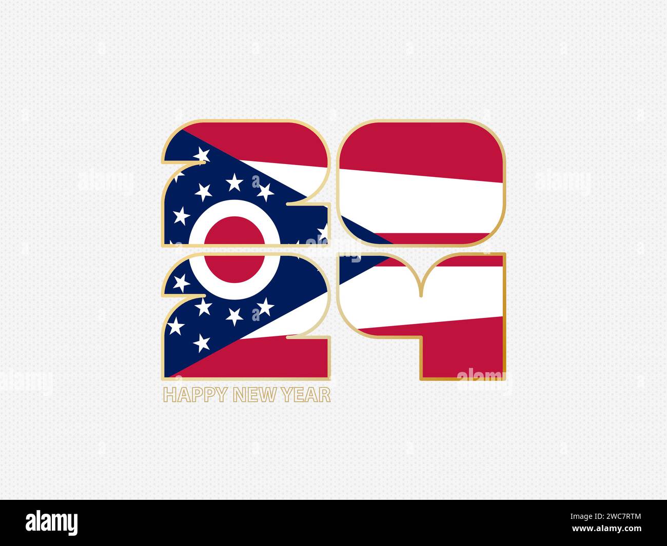 Abstract numbers 2024 with flag of Ohio. Vector illustration Stock ...
