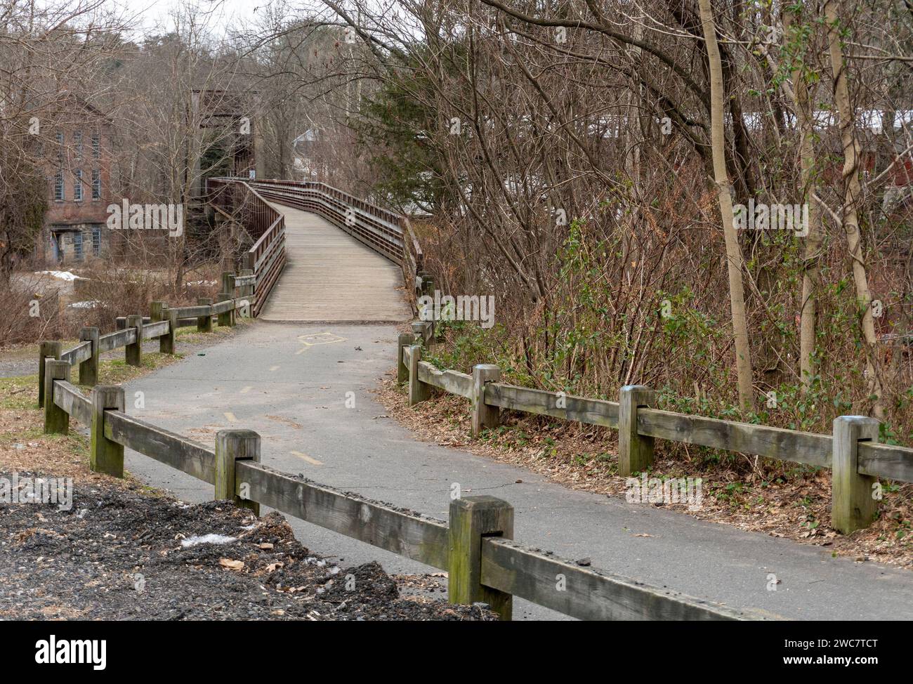 Walking and cycling path in Collinsville, Ct Stock Photo Alamy