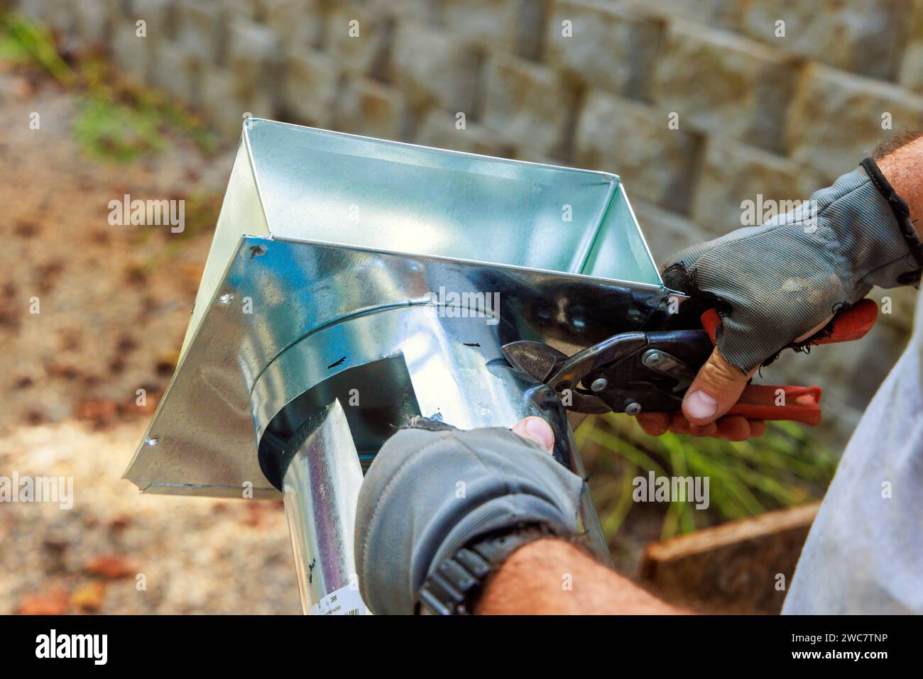 Preparation to install an external extractor wall ventilation system in