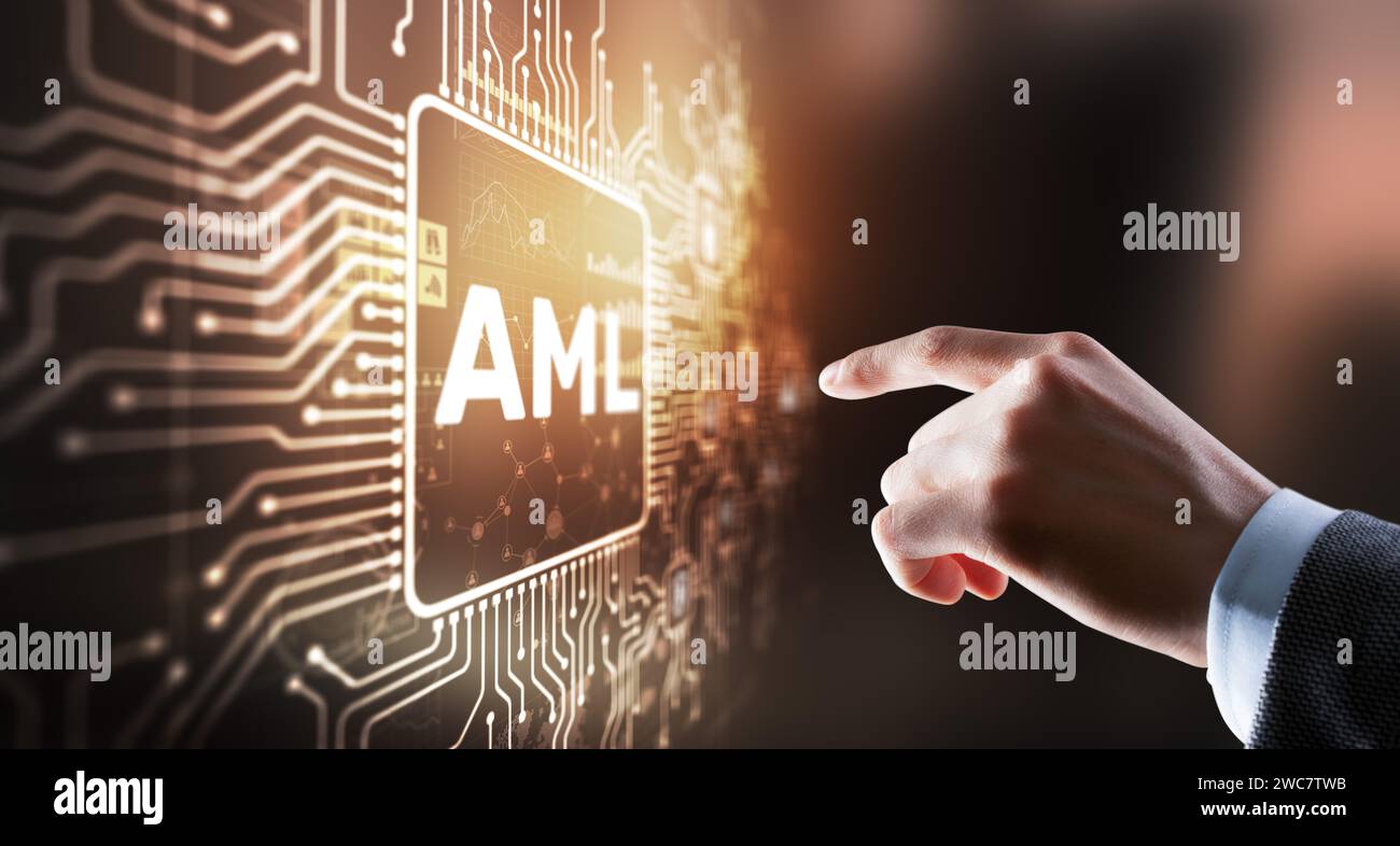 AML Anti Money Laundering Financial Bank Business Technology Concept Stock Photo