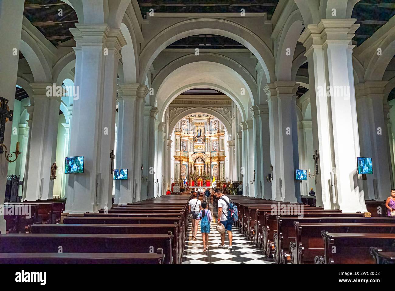 Interior Catedral de Nuestra Señora de la Asunción de Panamá Viejo - Panama City Stock Photo