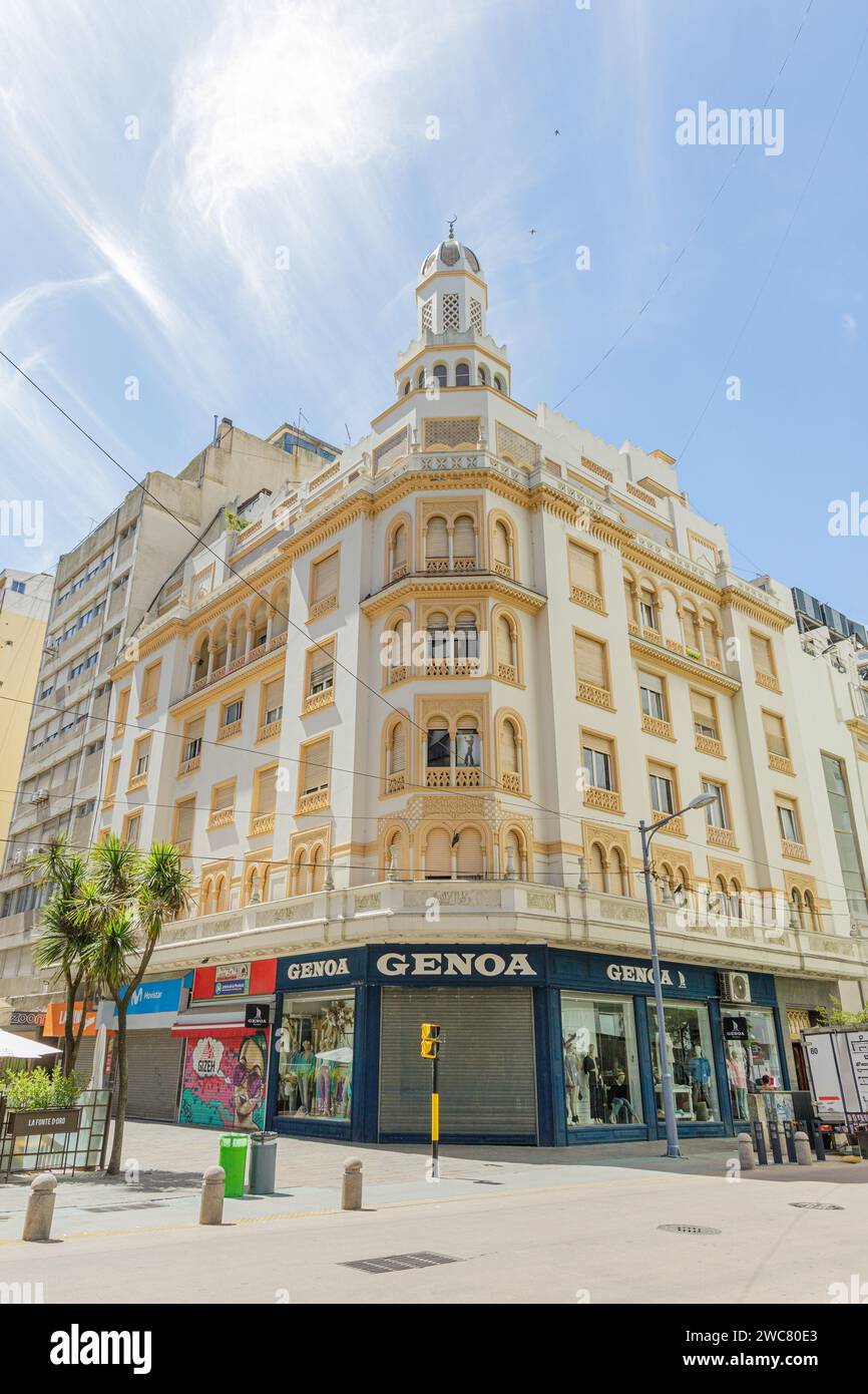 Mar del Plata, Argentina - January 14th, 2023: Arab Palace, a building located on the corner of San Martín and Córdoba streets, in the city of Mar del Stock Photo