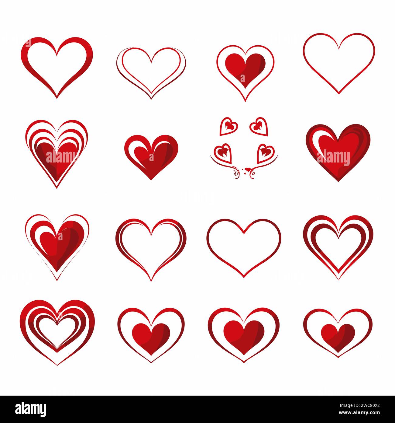 free vector heart collection set Stock Vector Image & Art - Alamy