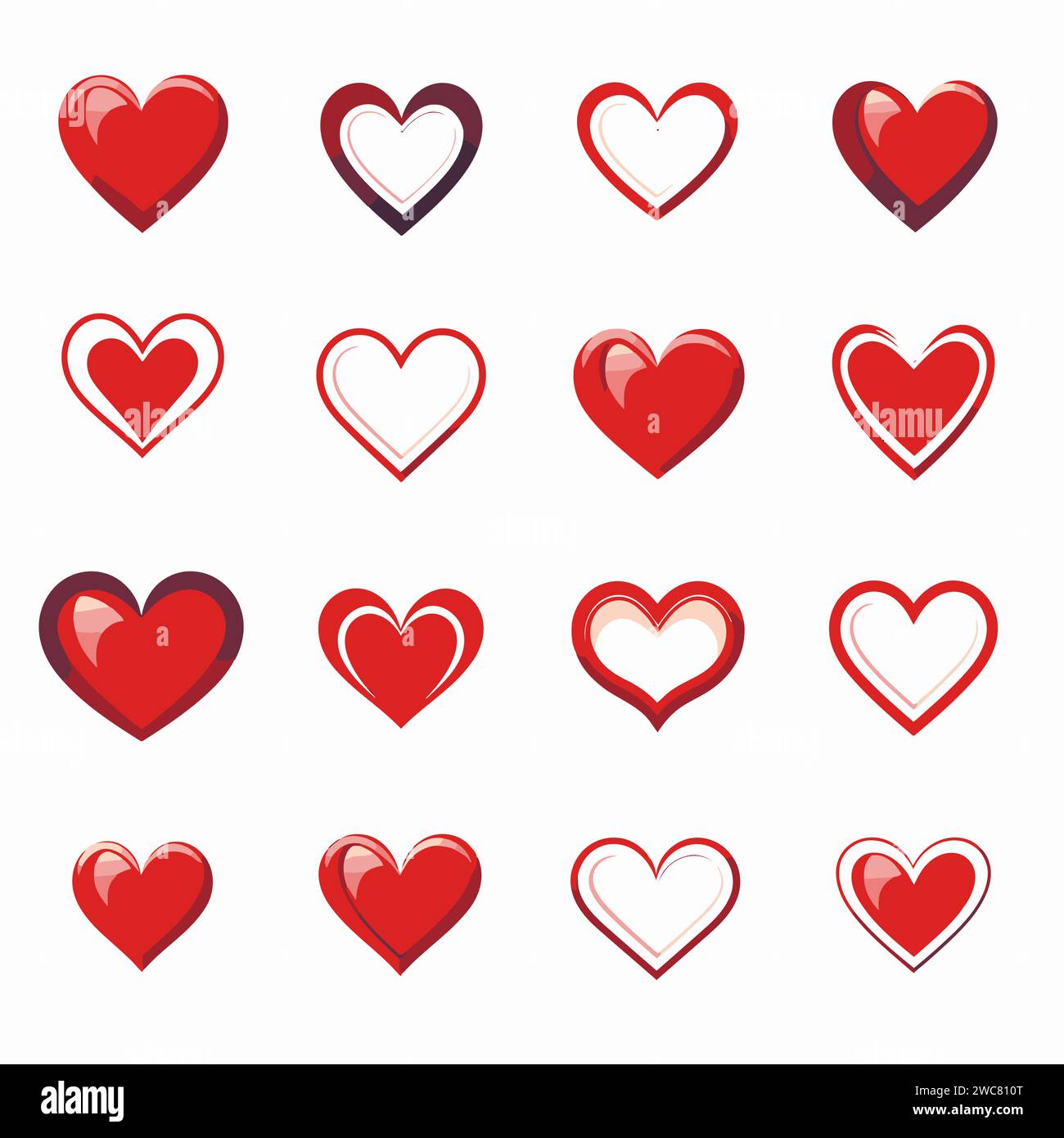 free vector heart collection set Stock Vector Image & Art - Alamy