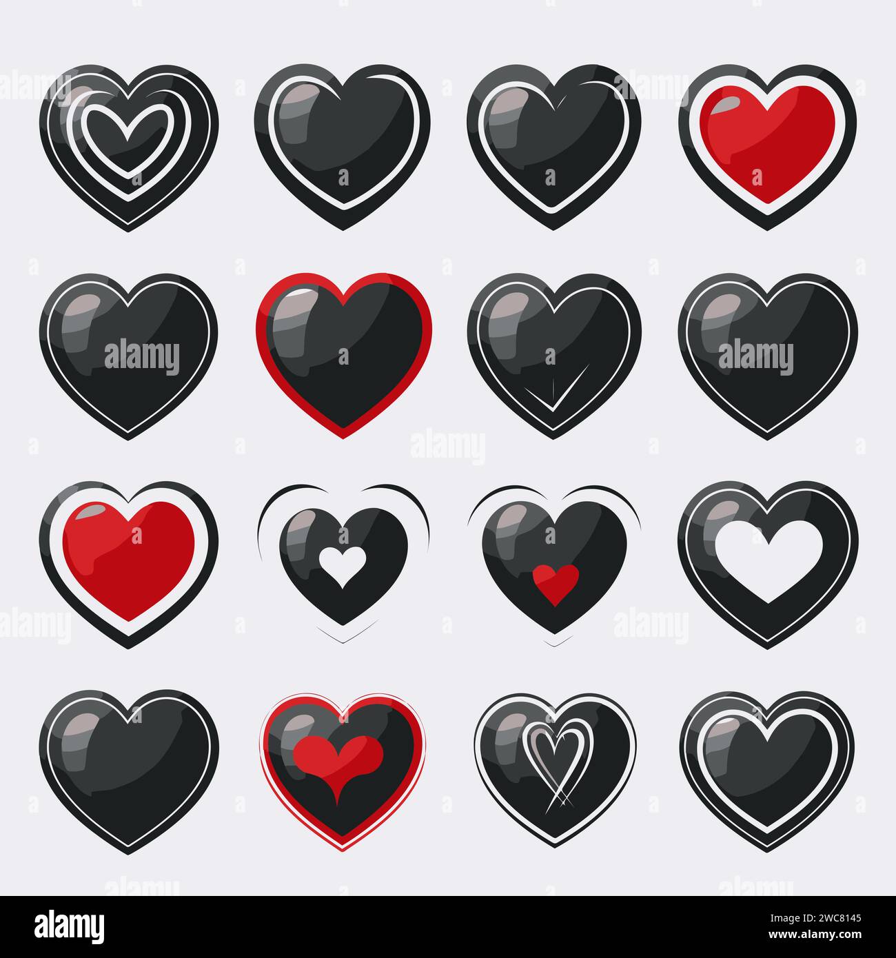 free vector heart collection set Stock Vector Image & Art - Alamy