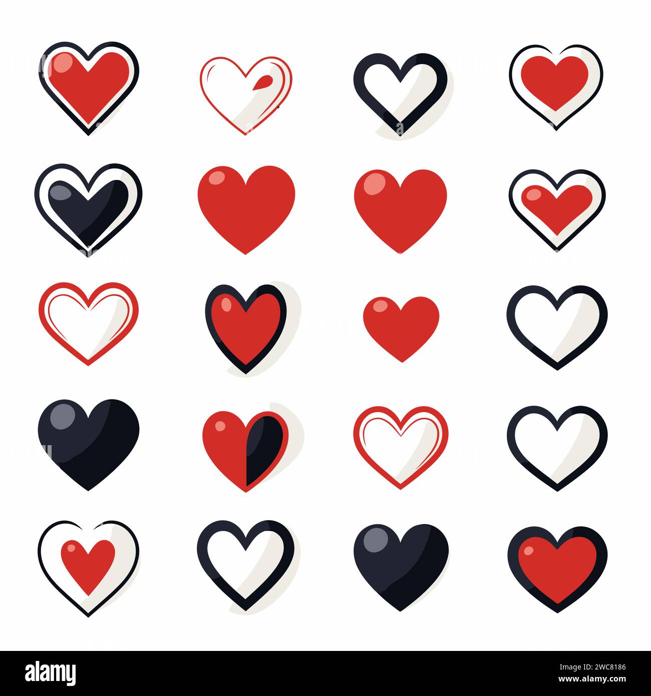 free vector heart collection set Stock Vector Image & Art - Alamy