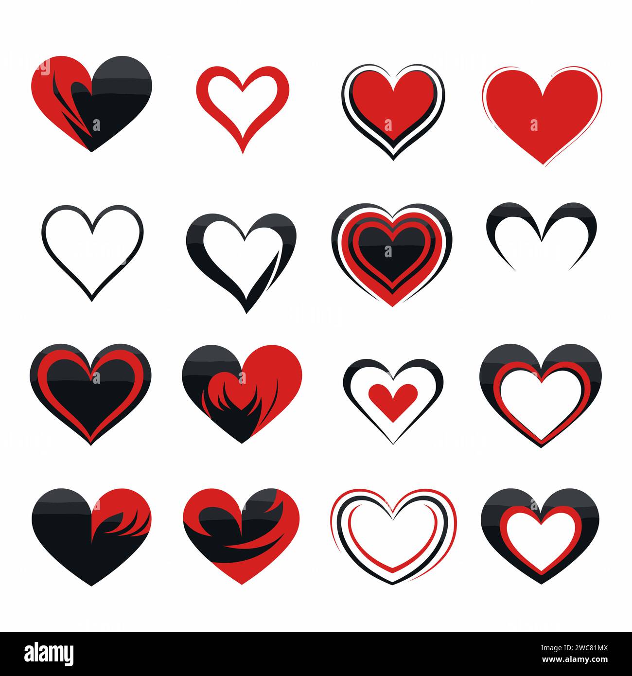 free vector heart collection set Stock Vector Image & Art - Alamy