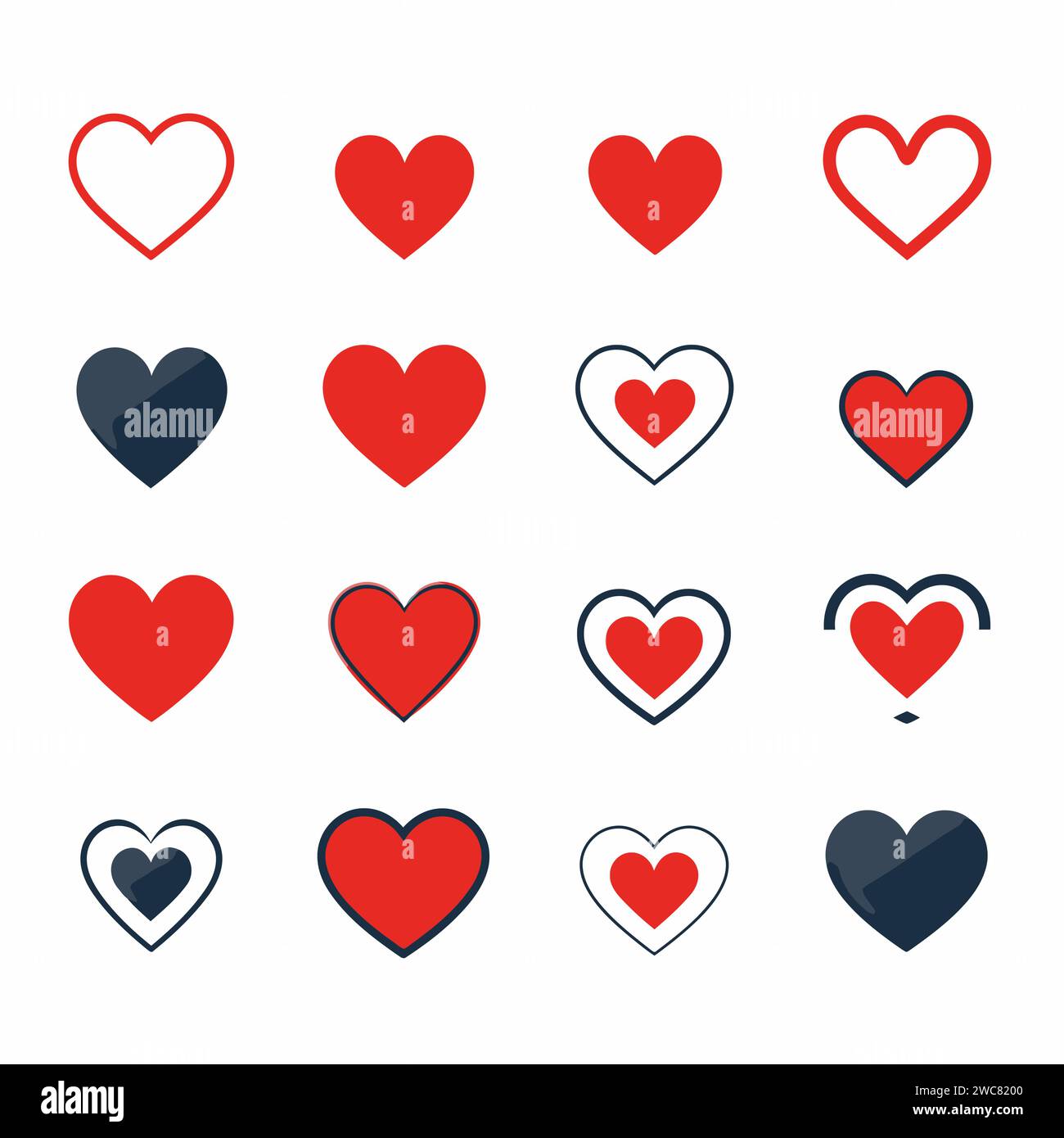free vector heart collection set Stock Vector Image & Art - Alamy