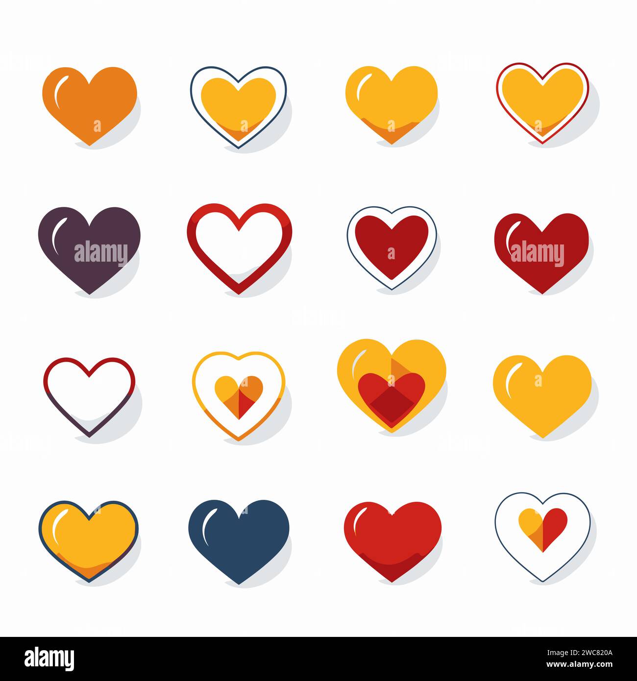 free vector heart collection set Stock Vector Image & Art - Alamy
