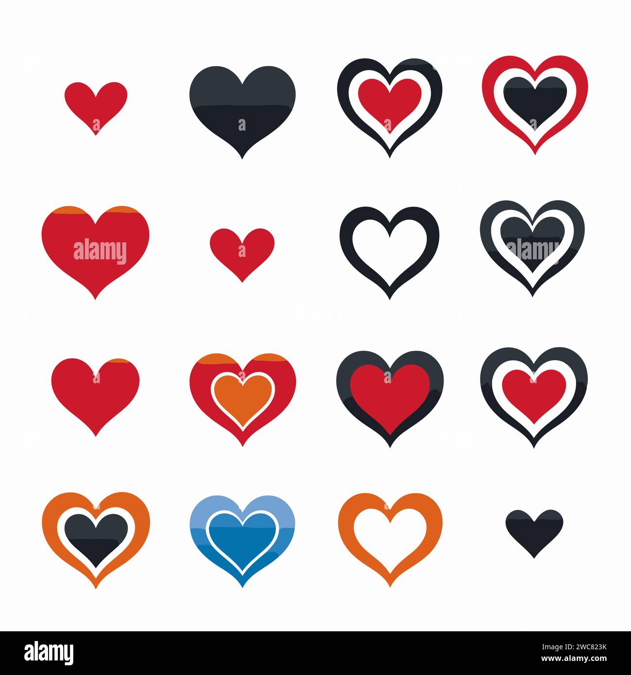 free vector heart collection set Stock Vector Image & Art - Alamy