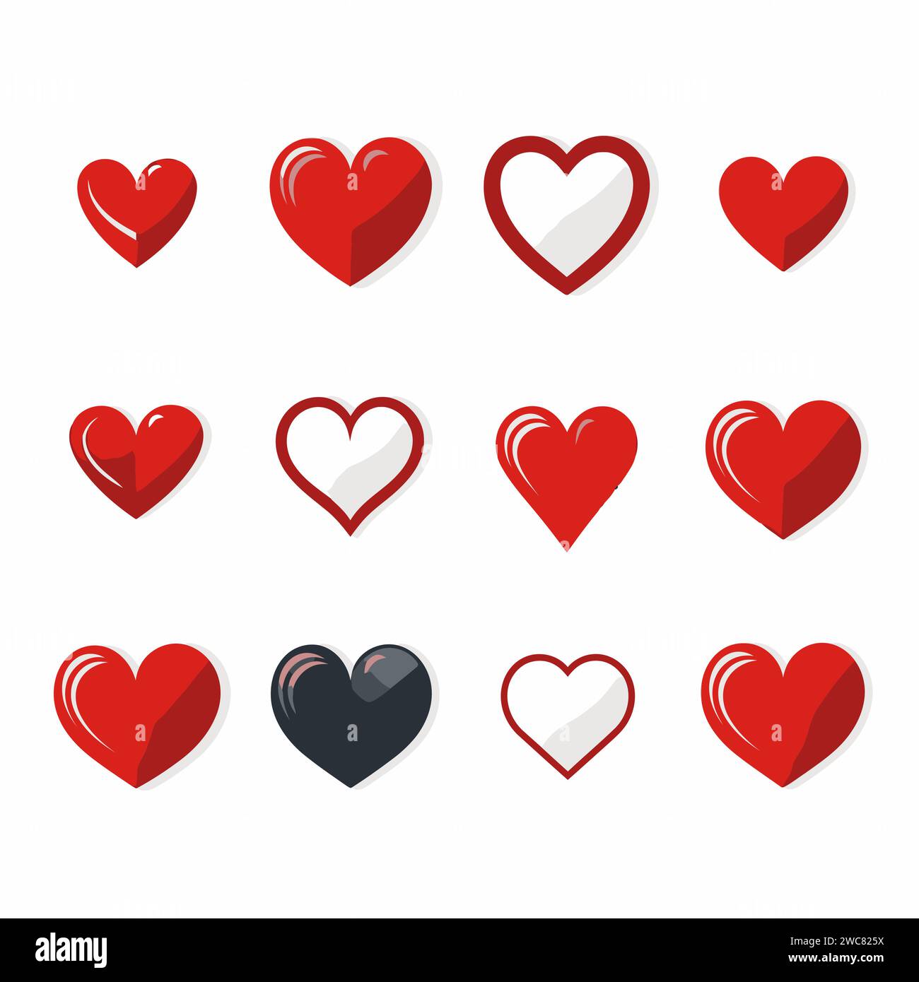free vector heart collection set Stock Vector Image & Art - Alamy