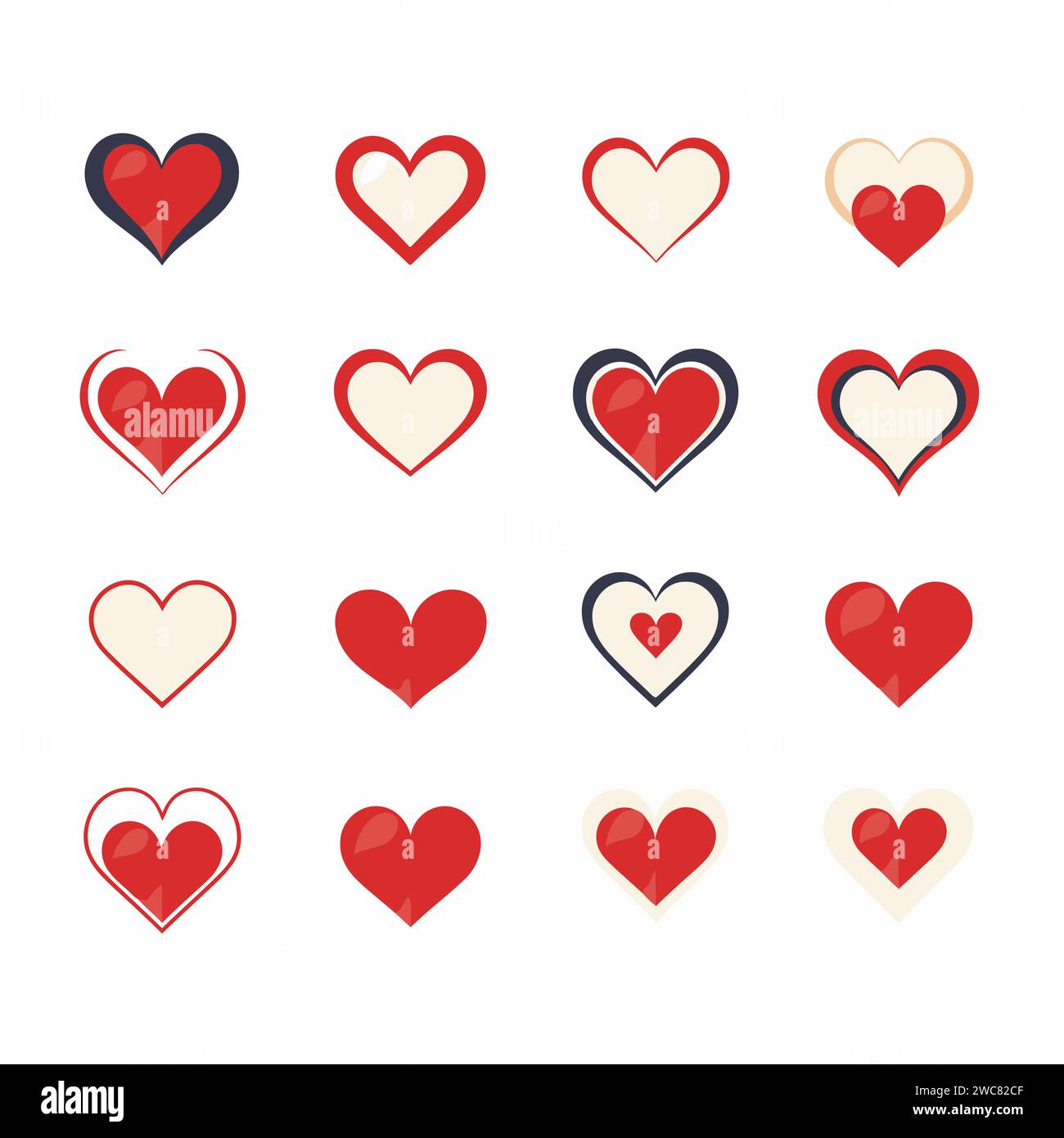 free vector heart collection set Stock Vector Image & Art - Alamy