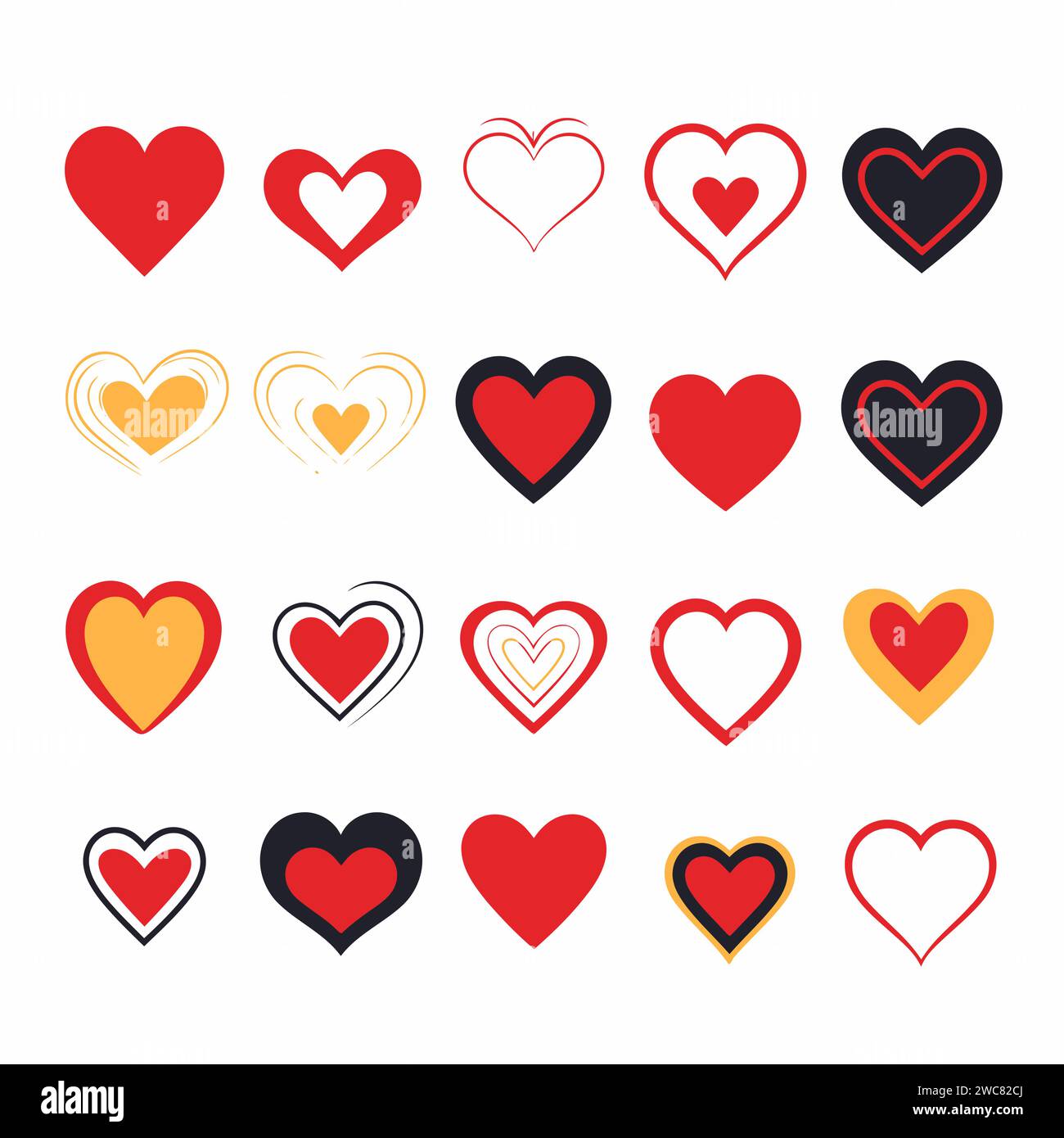 free vector heart collection set Stock Vector Image & Art - Alamy