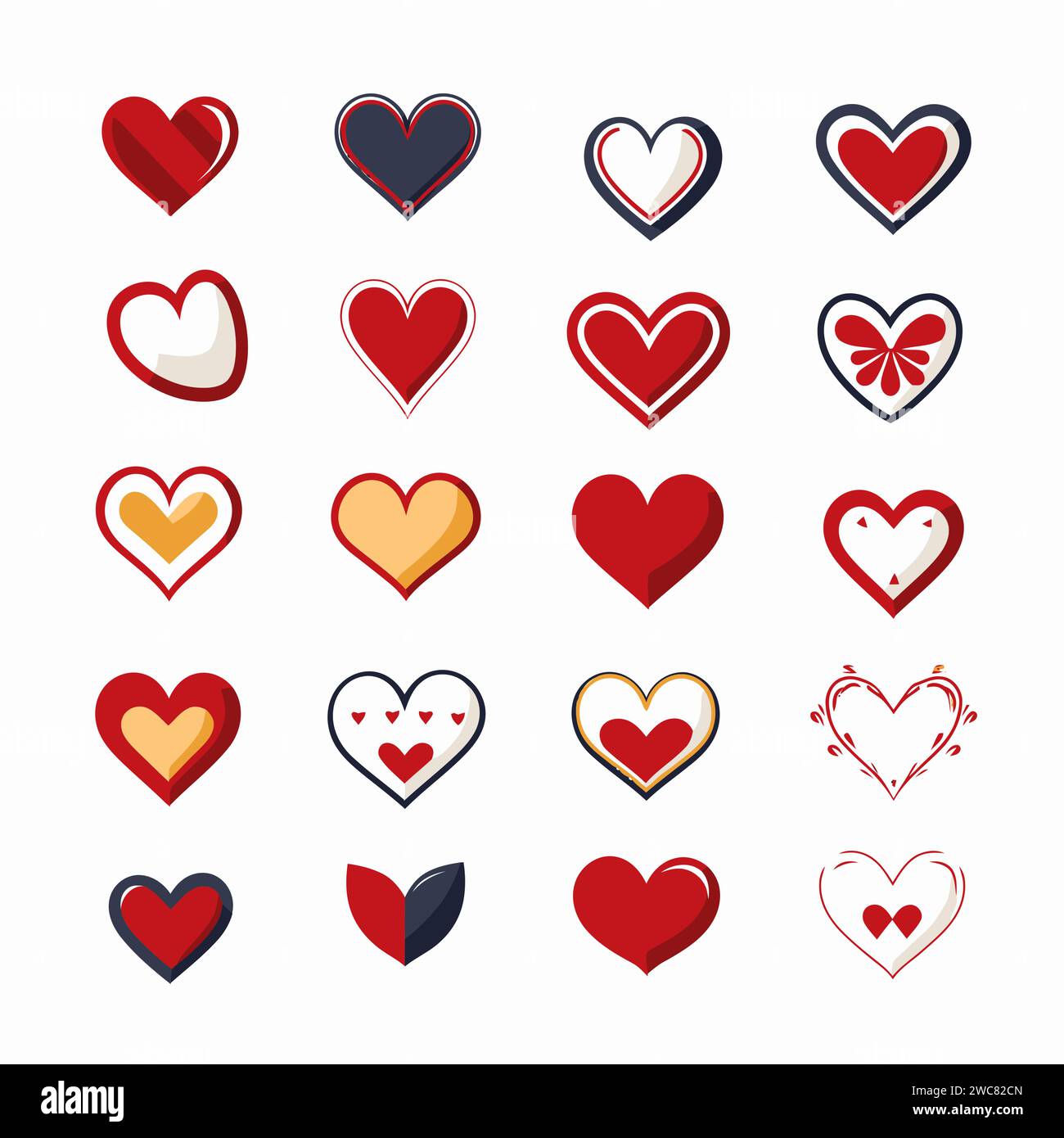 free vector heart collection set Stock Vector Image & Art - Alamy
