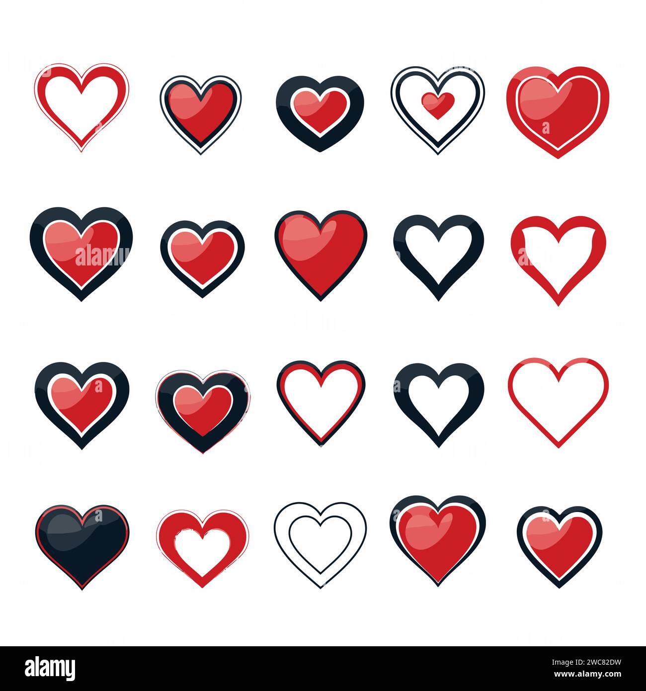 free vector heart collection set Stock Vector Image & Art - Alamy