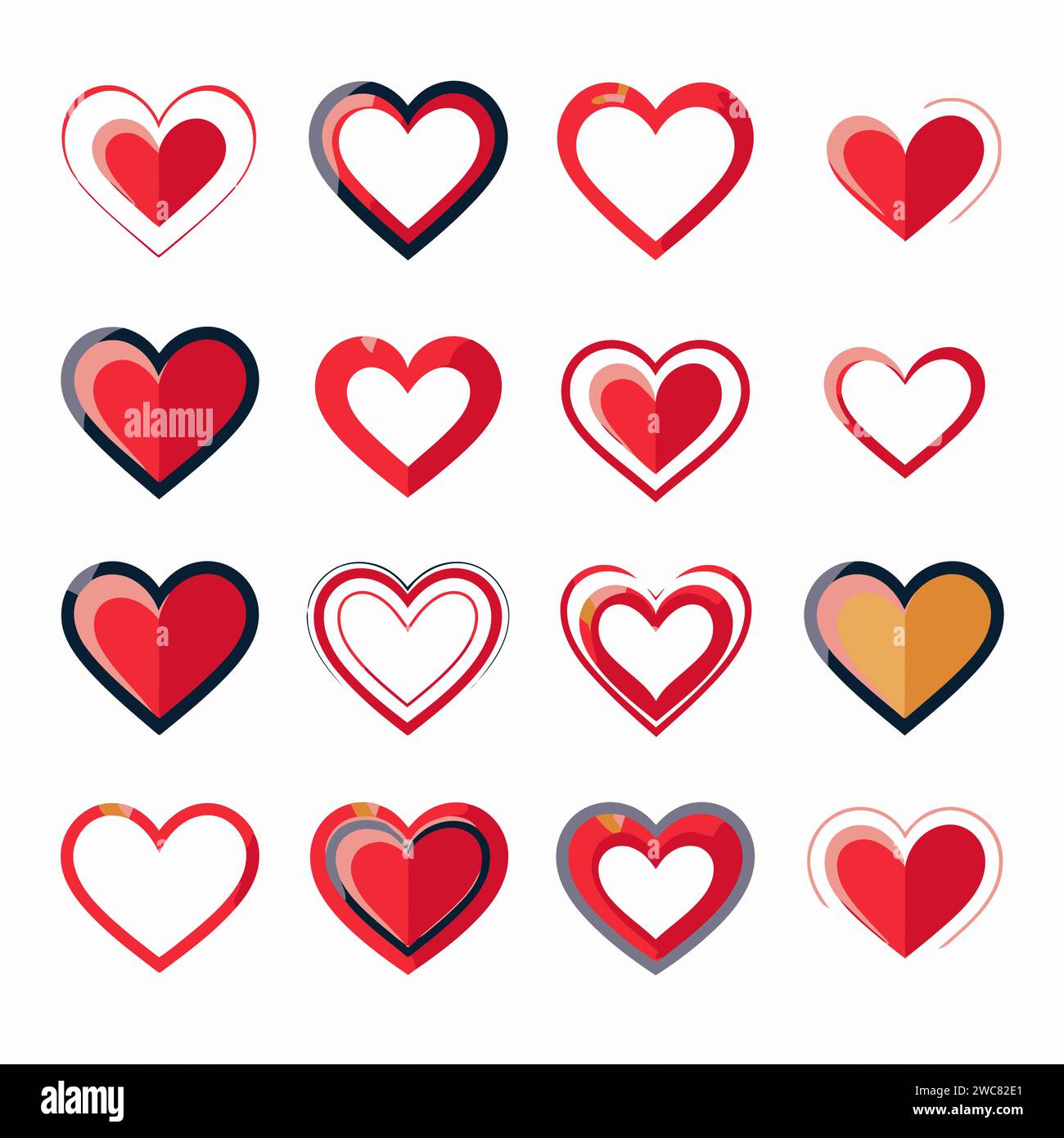 free vector heart collection set Stock Vector Image & Art - Alamy