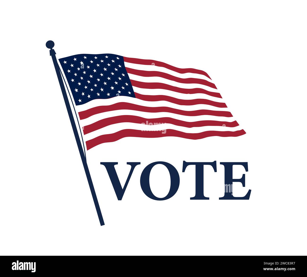 2025 presidential elections banner. US vote campaign banner with american flag stars. American