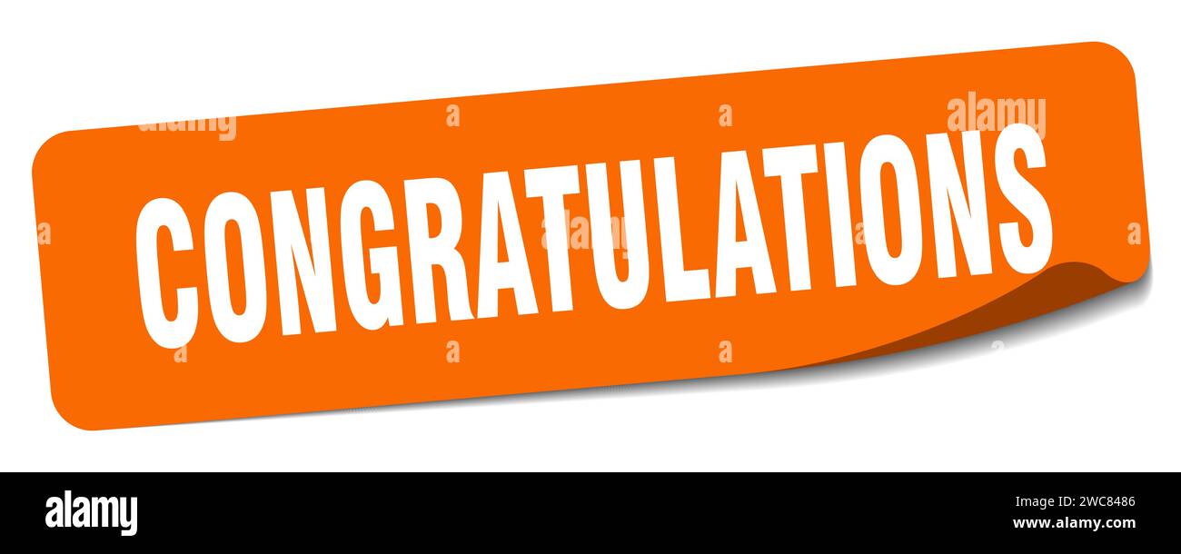 congratulations sticker. congratulations rectangular label isolated on ...
