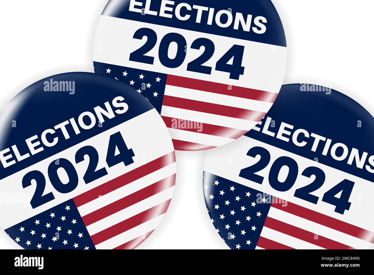 2024 presidential election badge or pin. US, USA, american election