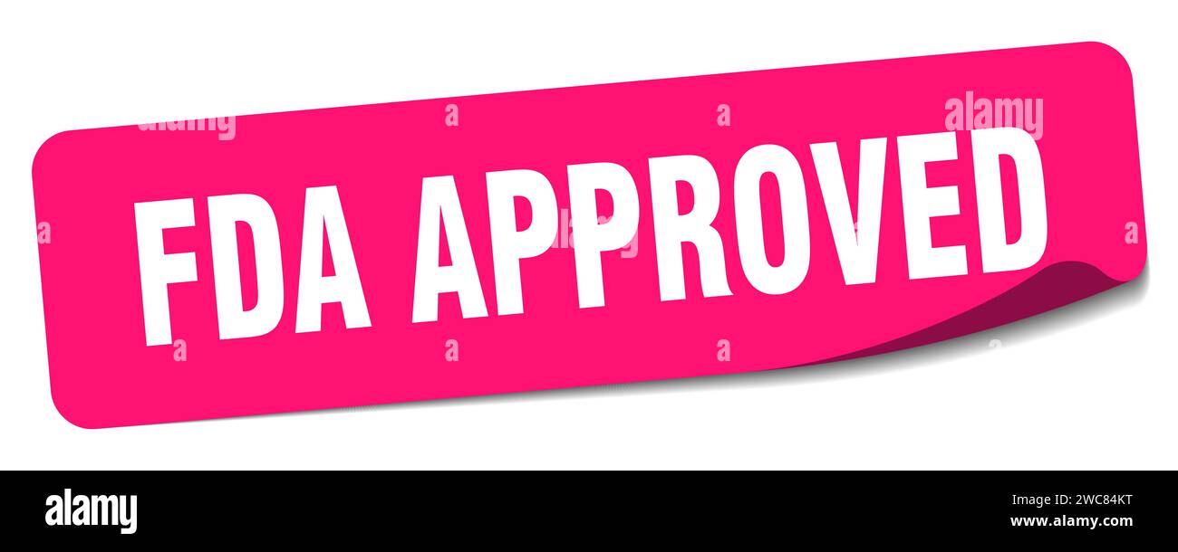 fda approved sticker. fda approved rectangular label isolated on white background Stock Vector