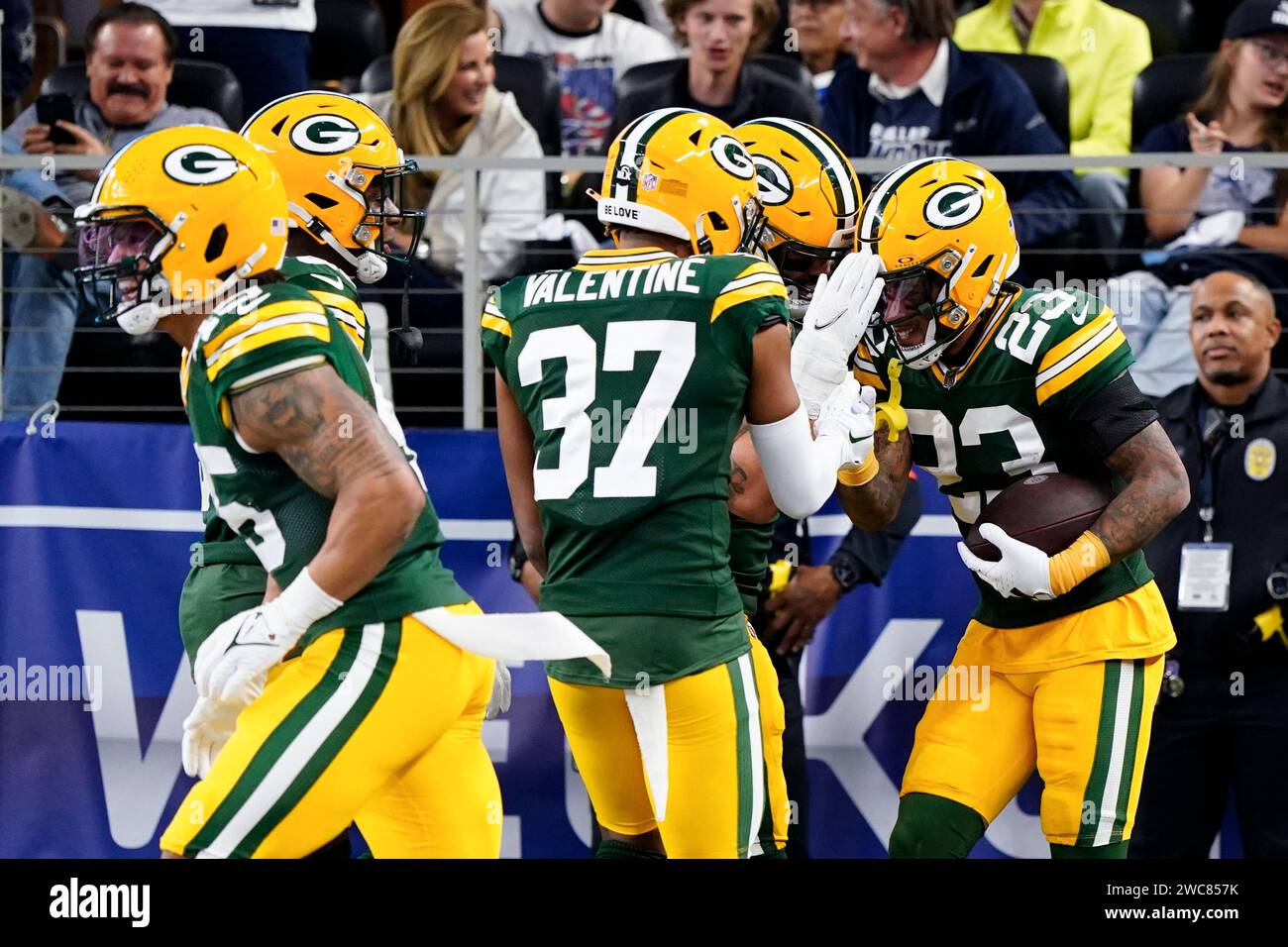 Green Bay Packers cornerback Jaire Alexander (23) celebrates with