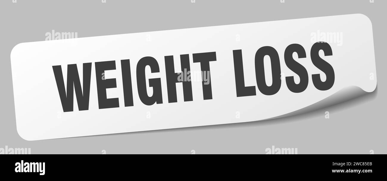 weight loss sticker. weight loss rectangular label isolated on white